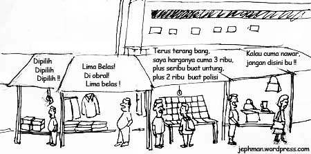 Pasar Senen Jakarta Kartun  Orang  Batak